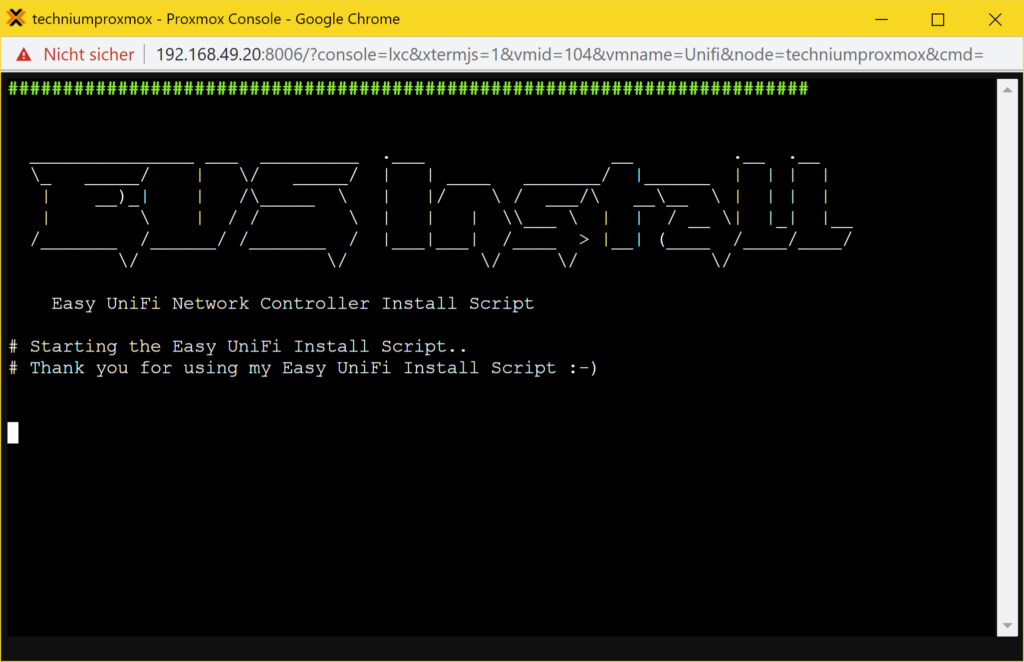 Unifi Controller LXC Container Installation Script