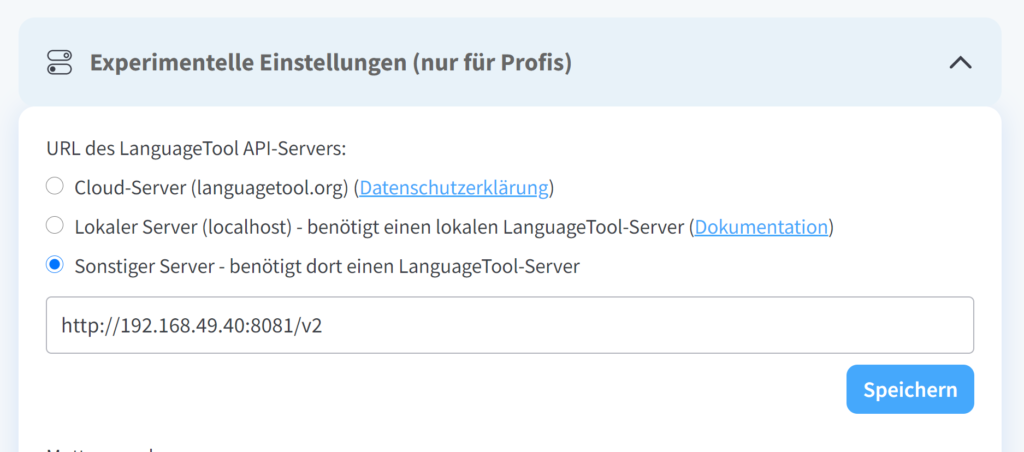 LanguageTool Server installieren - Tutorial - Einstellungen