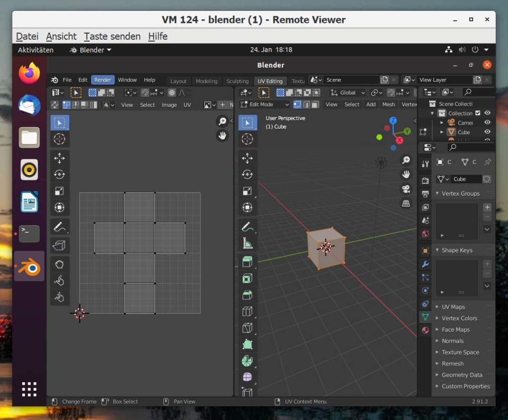 Debian Blender installieren - UV editing
