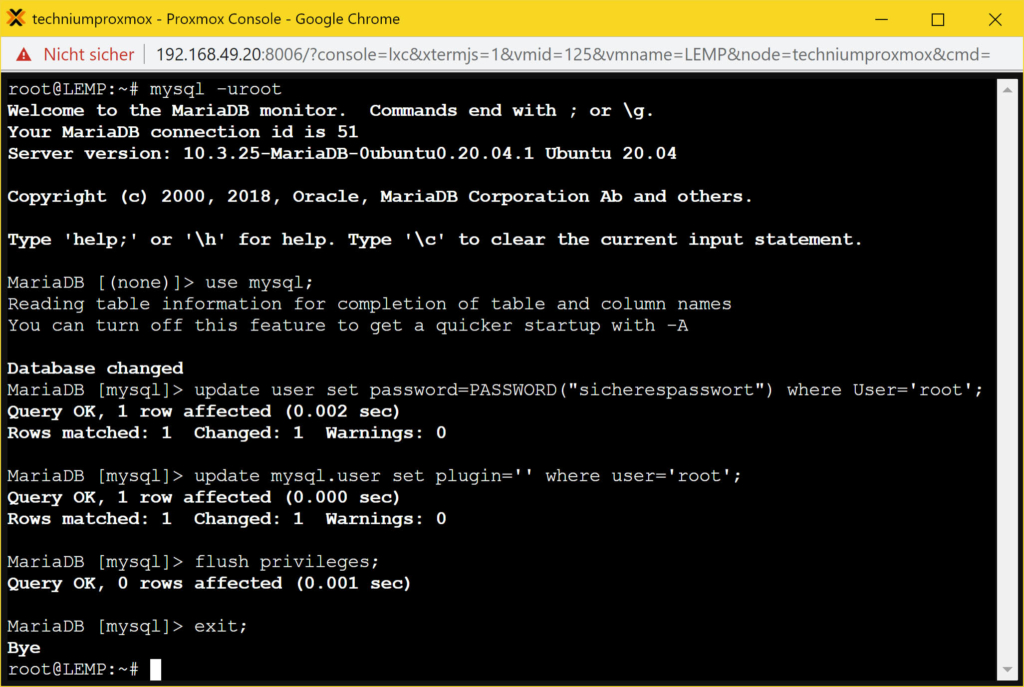 Ubuntu 20.04 LEMP Server installieren - MariaDB