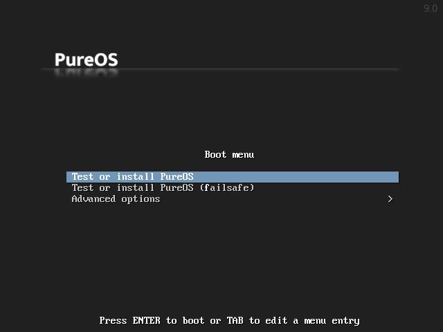 PureOS installieren - boot