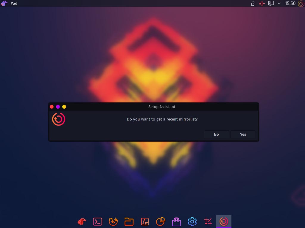Garuda Linux installiern - start setup assistant