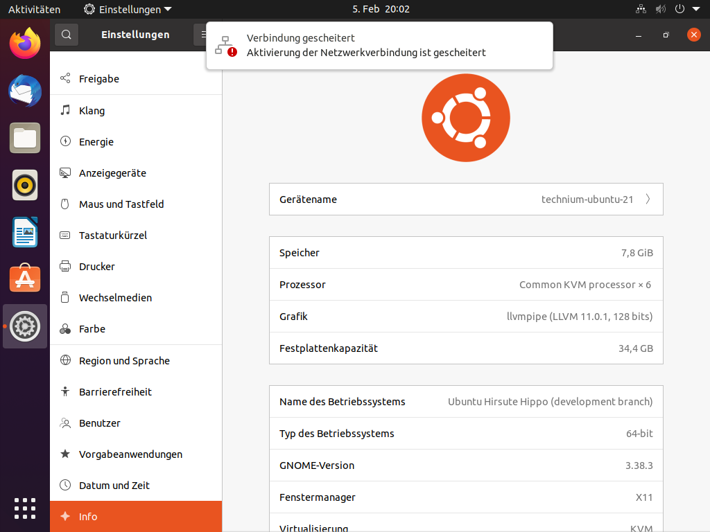Ubuntu 21 04 installieren tutorial technium