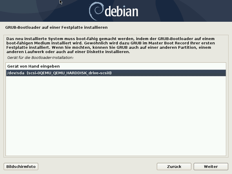 Debian 10.8.0 Server installieren - bootloader2