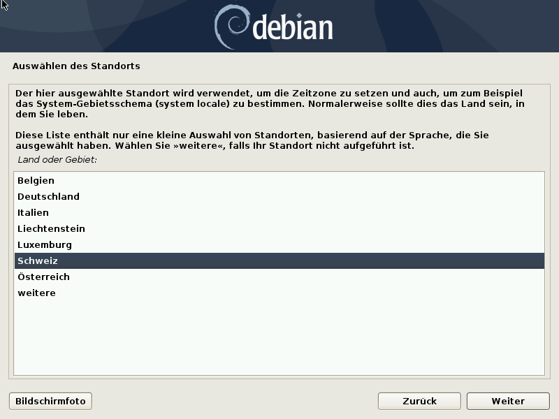 Debian 10.8.0 Server installieren - ort