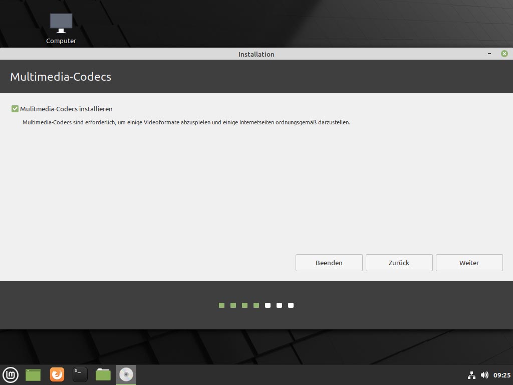 Linux Mint 20.1 installieren - codecs