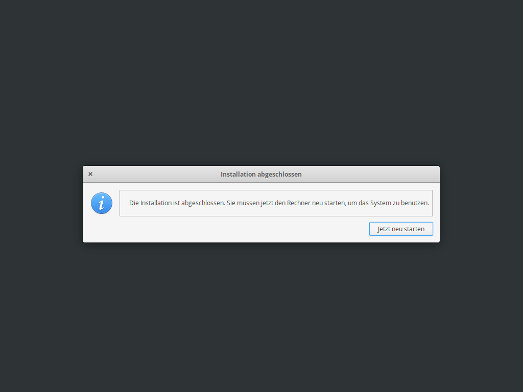 Elementary OS 5.1 installieren - reboot