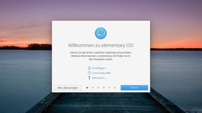 Elementary OS 5.1 installieren - welcome