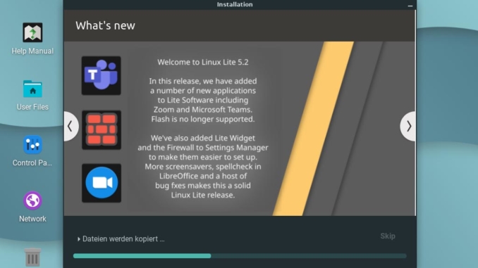 Linux Lite 5.2 installieren - installing