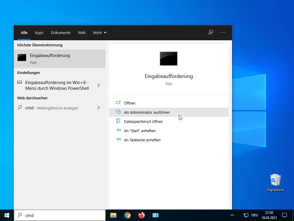 Windows 10 Key deaktivieren - cmd starten
