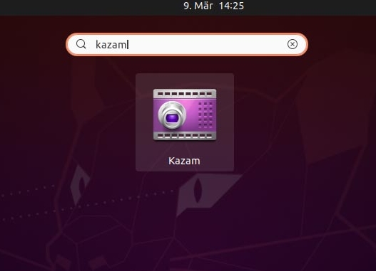 Debian Screen recording mit Kazam - start kazam