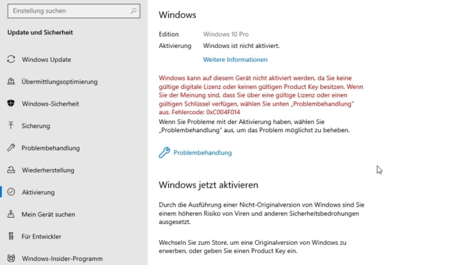 Windows 10 Key deaktivieren - key deaktiviert