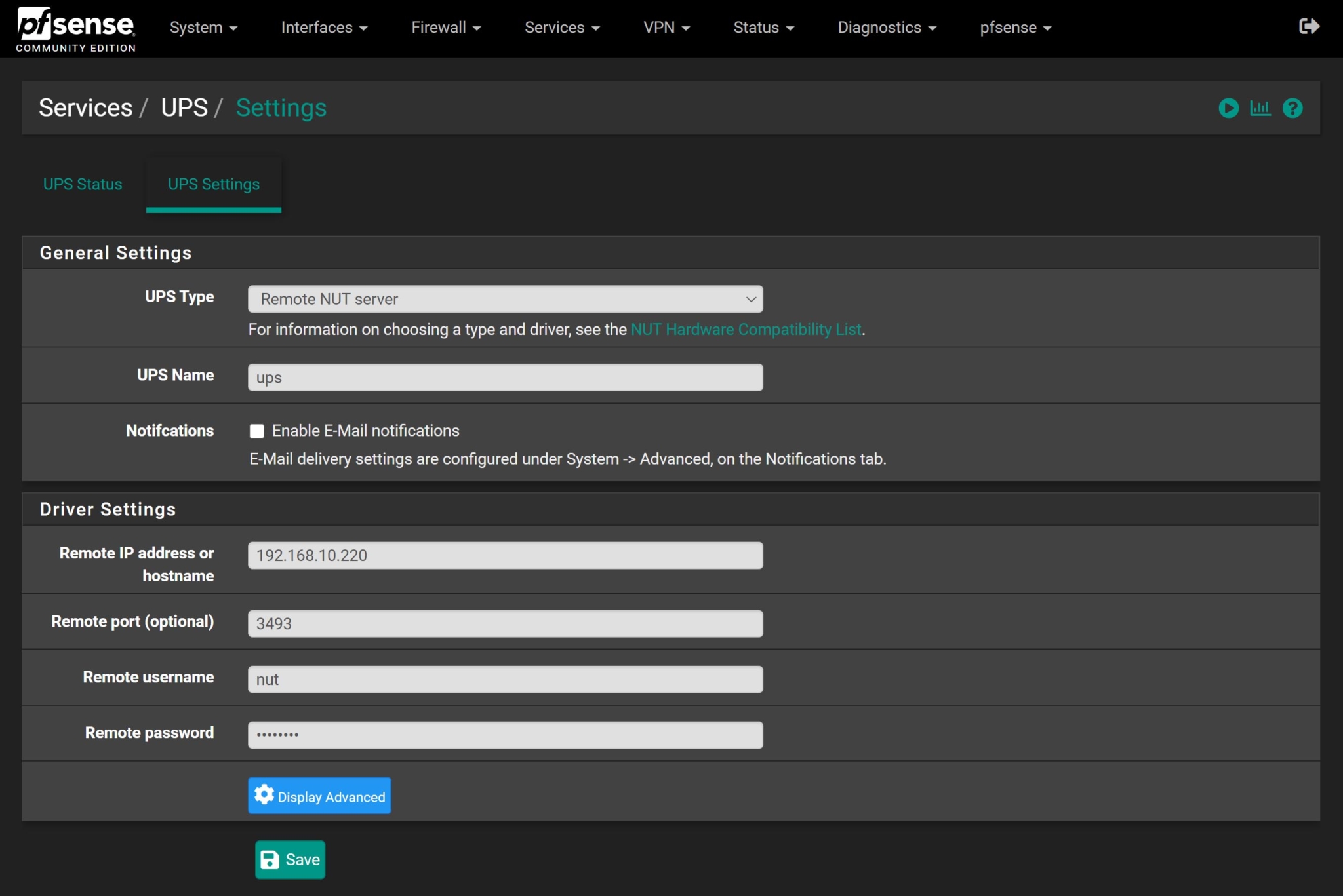 pfSense NUT Client einrichten USV / UPS verwenden Tutorial Technium