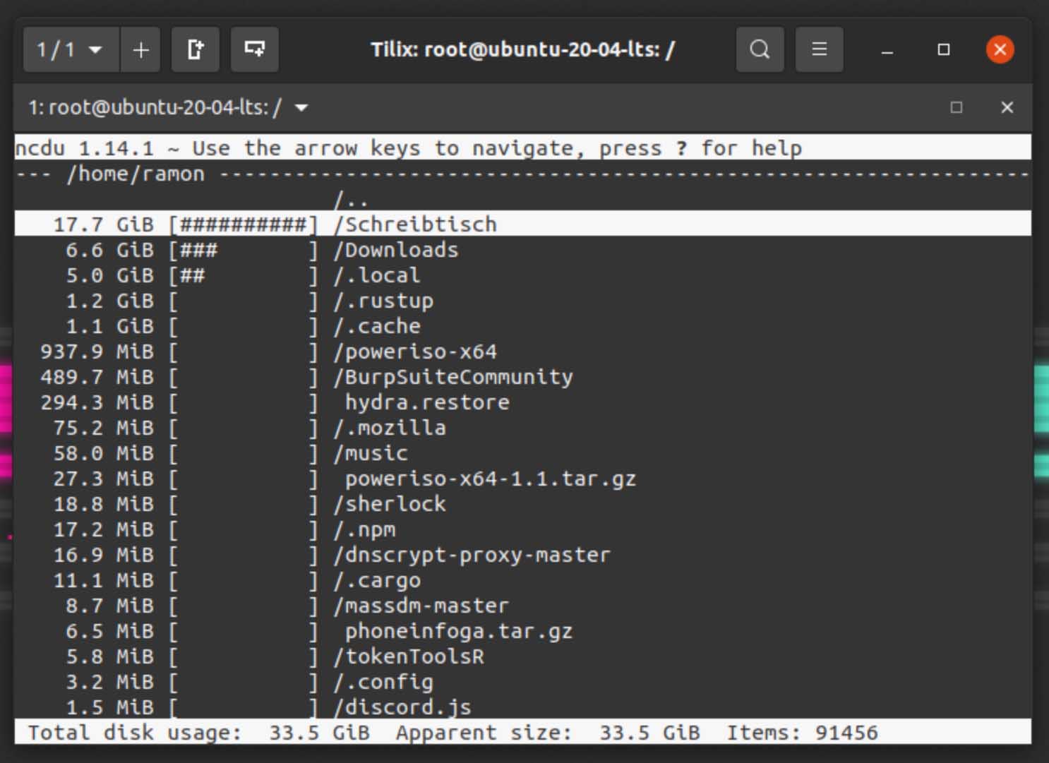 Disk usage Analyzer installieren - ncdu - Tutorial - Technium