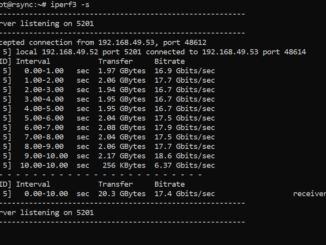 Netzwerk Speedtest mit iperf3 - server output