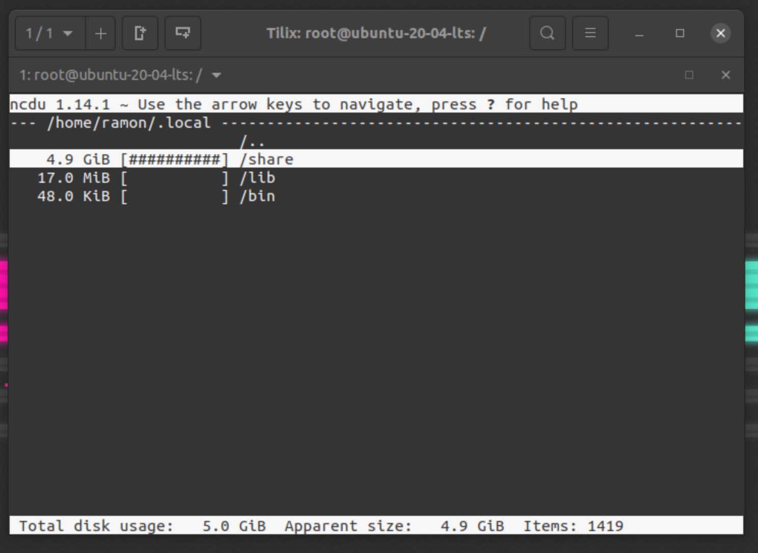 Disk usage Analyzer installieren - ncdu - Tutorial - Technium