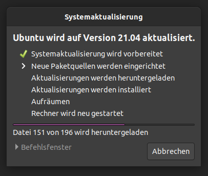 Ubuntu 21.04 Upgrade - 21.04
