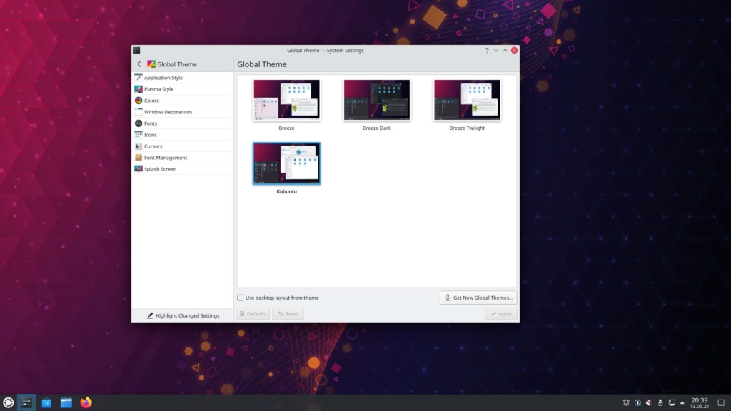 Kubuntu Windows 10 Theme installieren - Get New Global Themes