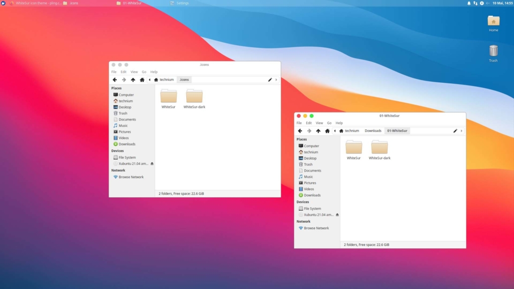 Xubuntu macOS Theme installieren - .icons