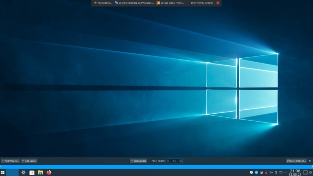 Installer le thème Kubuntu Windows 10 - ajouter un widget