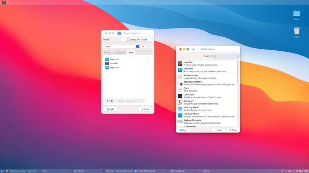 Installer le panneau de thème Xubuntu macOS