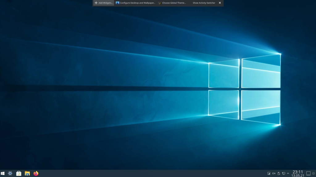 Kubuntu Windows 10 Theme installieren - Add Widgets