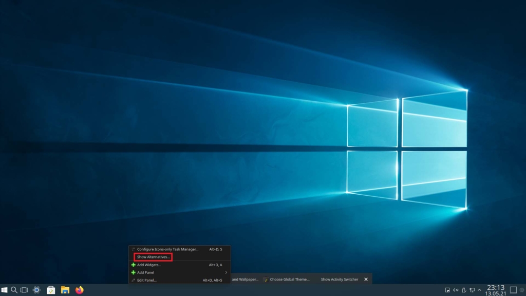 Installer le thème Kubuntu Windows 10 - afficher l'alternative