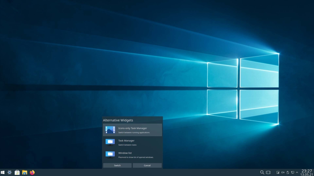 Installer le thème Kubuntu Windows 10 - Gestionnaire des tâches pour les icônes uniquement