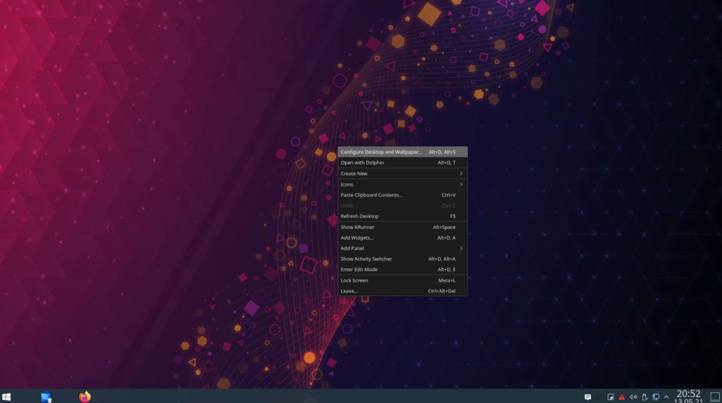 Kubuntu Windows 10 Theme installieren - Desktop wallpaper konfigurieren