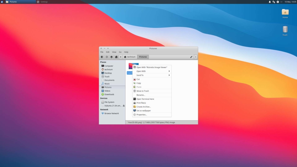 Xubuntu macOS Theme installieren - background