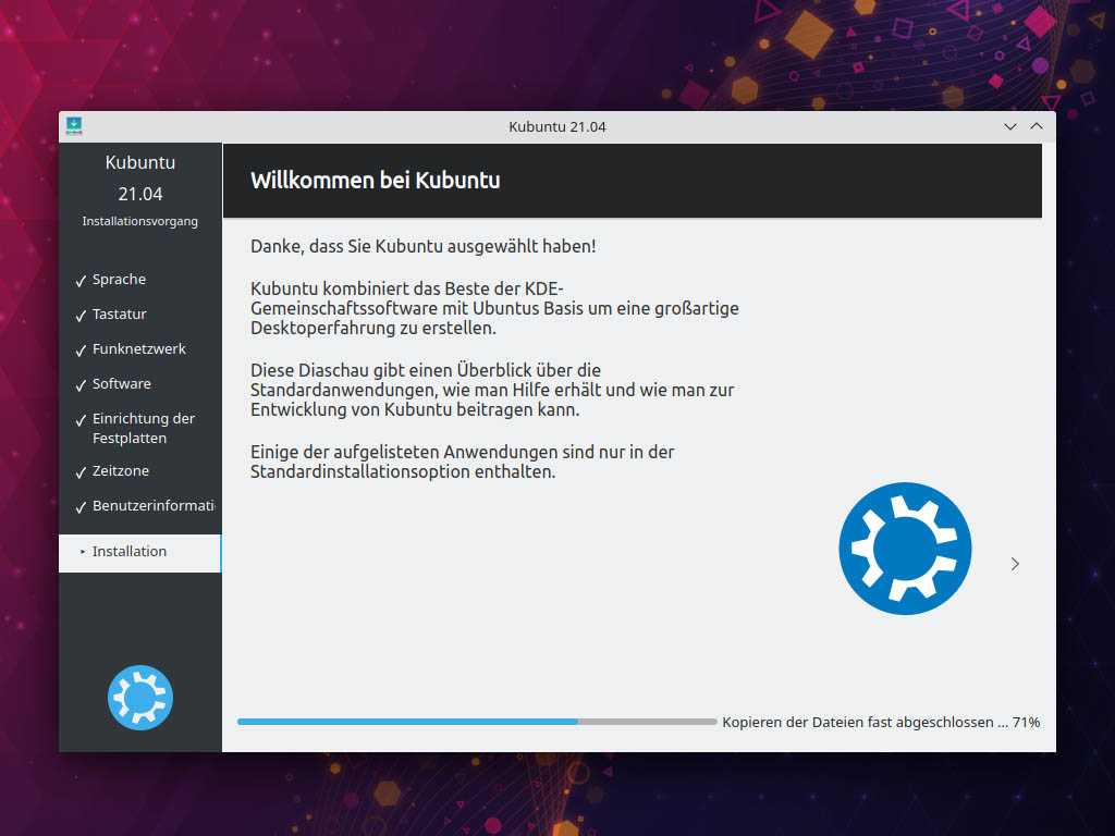 Installez Kubuntu 21.04 - Bienvenue
