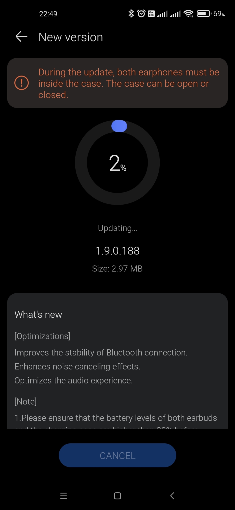 Huawei FreeBuds 4 - Update