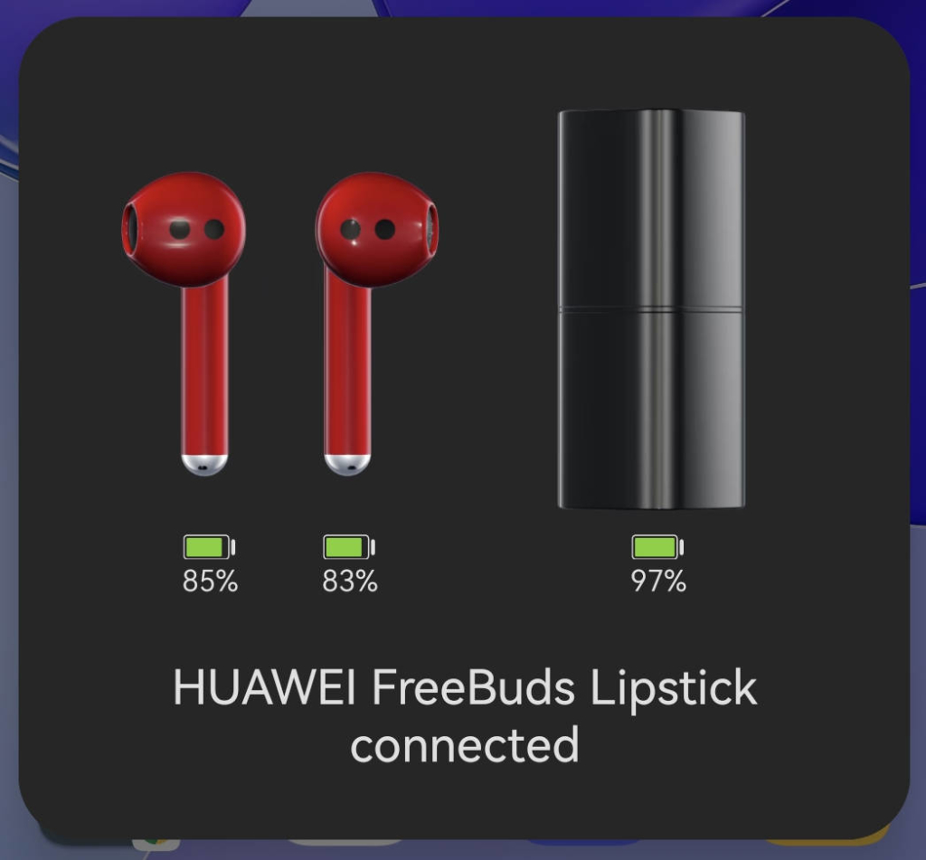 HUAWEI FreeBuds Lipstick - connected animation