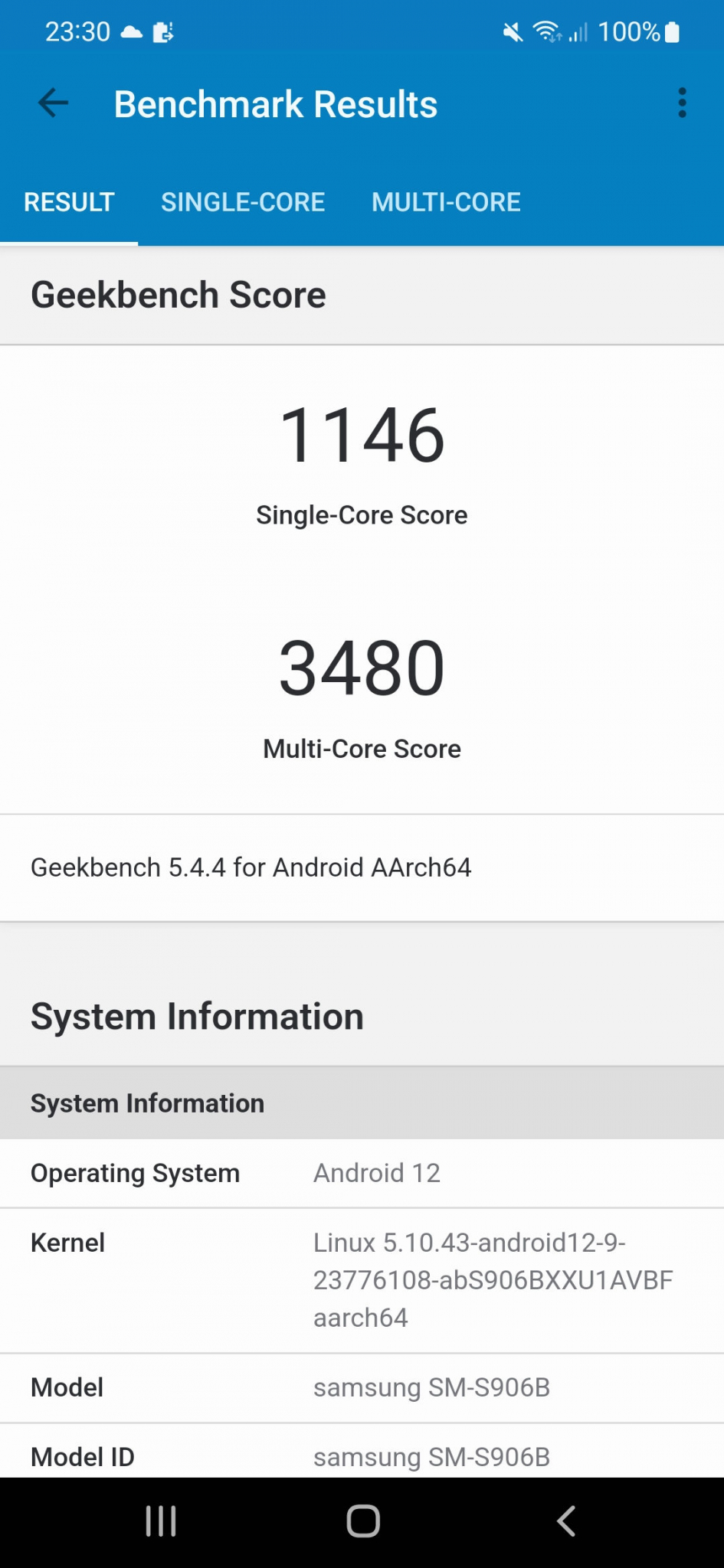 Samsung Galaxy S22+ Review Technium Geekbench