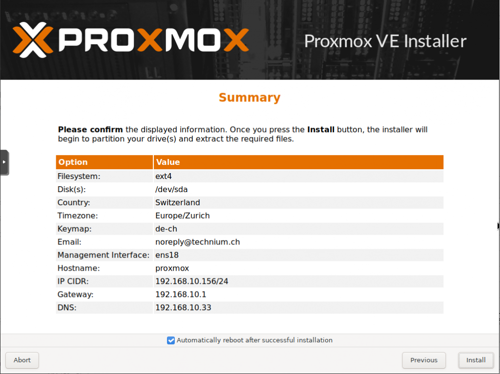 Proxmox installieren Tutorial 7.2 7 Technium