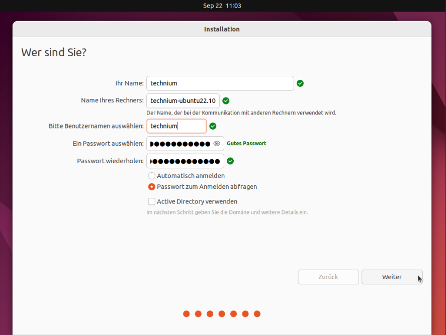 Ubuntu 22.10 installieren tutorial technium 7