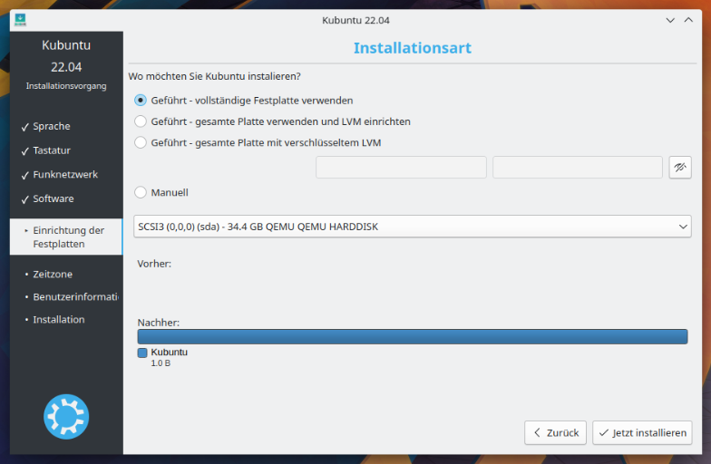 Kubuntu 22.04 installieren 5