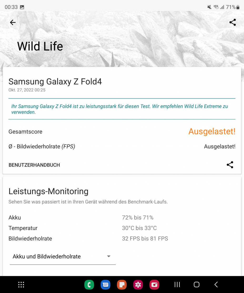 Samsung Galaxy Z Fold4 3DMark Wild Life