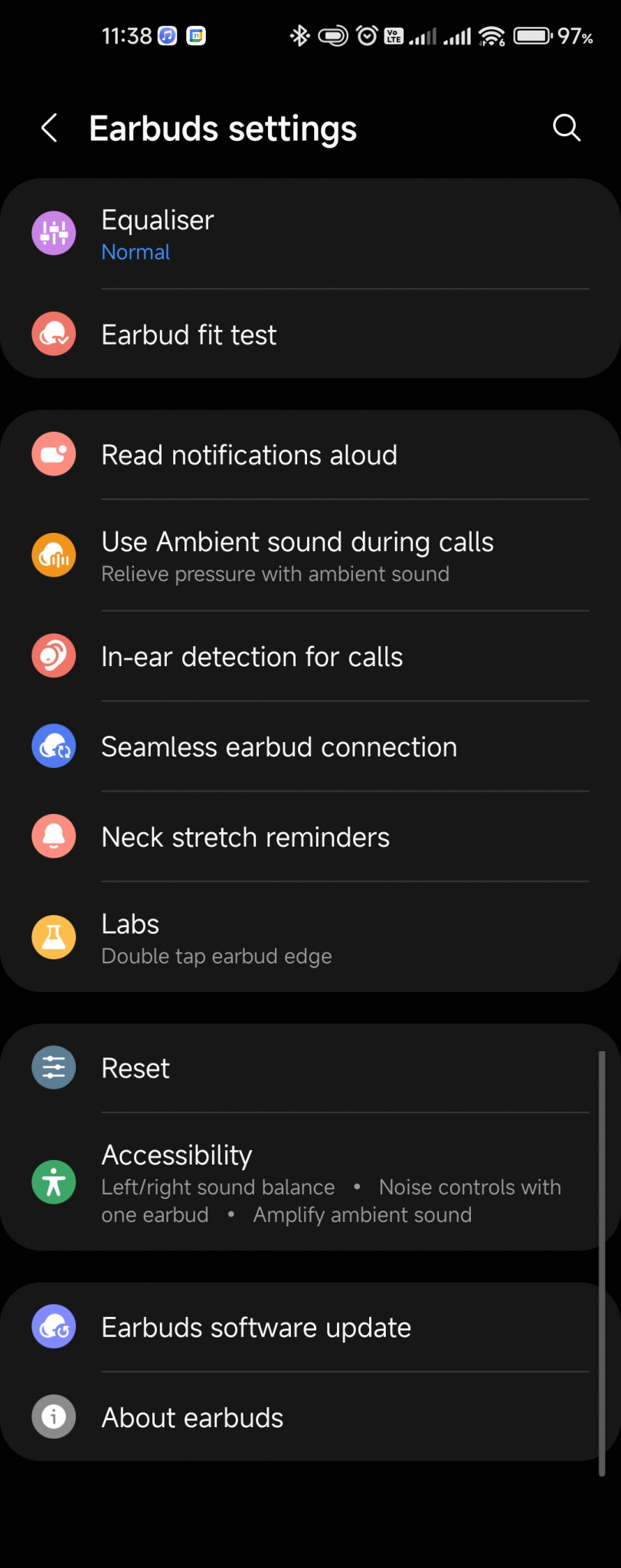 Samsung Galaxy Buds2 Pro App earbuds settings