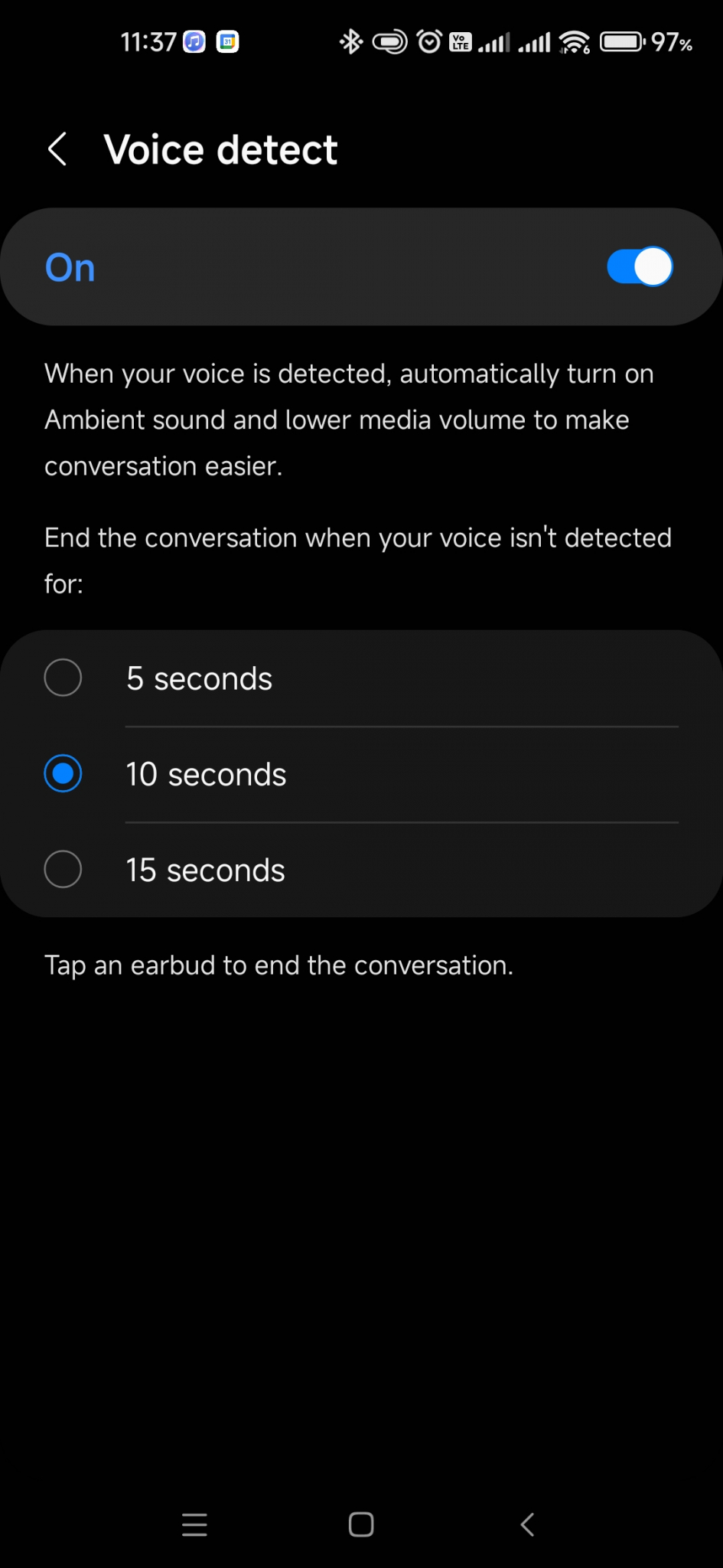 Samsung Galaxy Buds2 Pro App voice detect