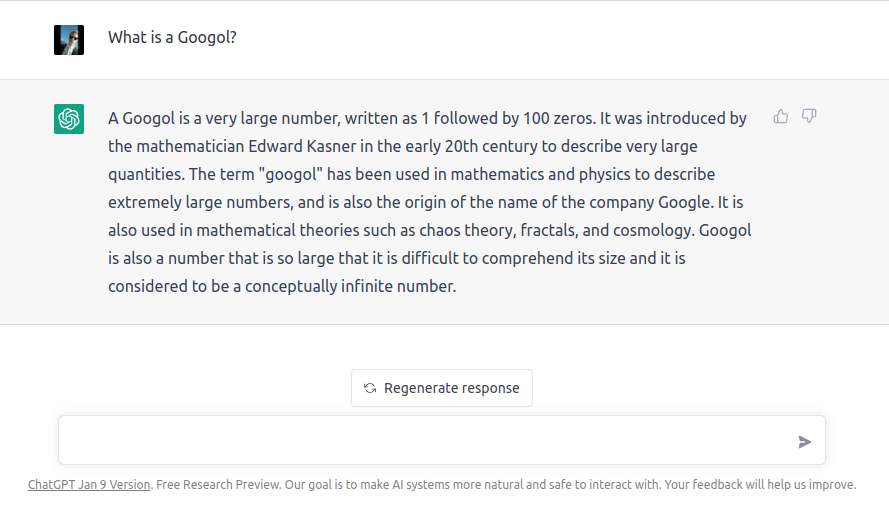 ChatGPT Tutorial what is a Googol