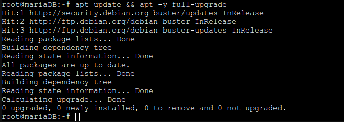 MariaDB 10.11.2 installieren Debian 11 Debian 10 apt update apt y full upgrade
