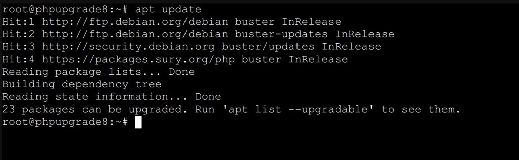 PHP Upgrade Debian 11 Debian 10 apt update