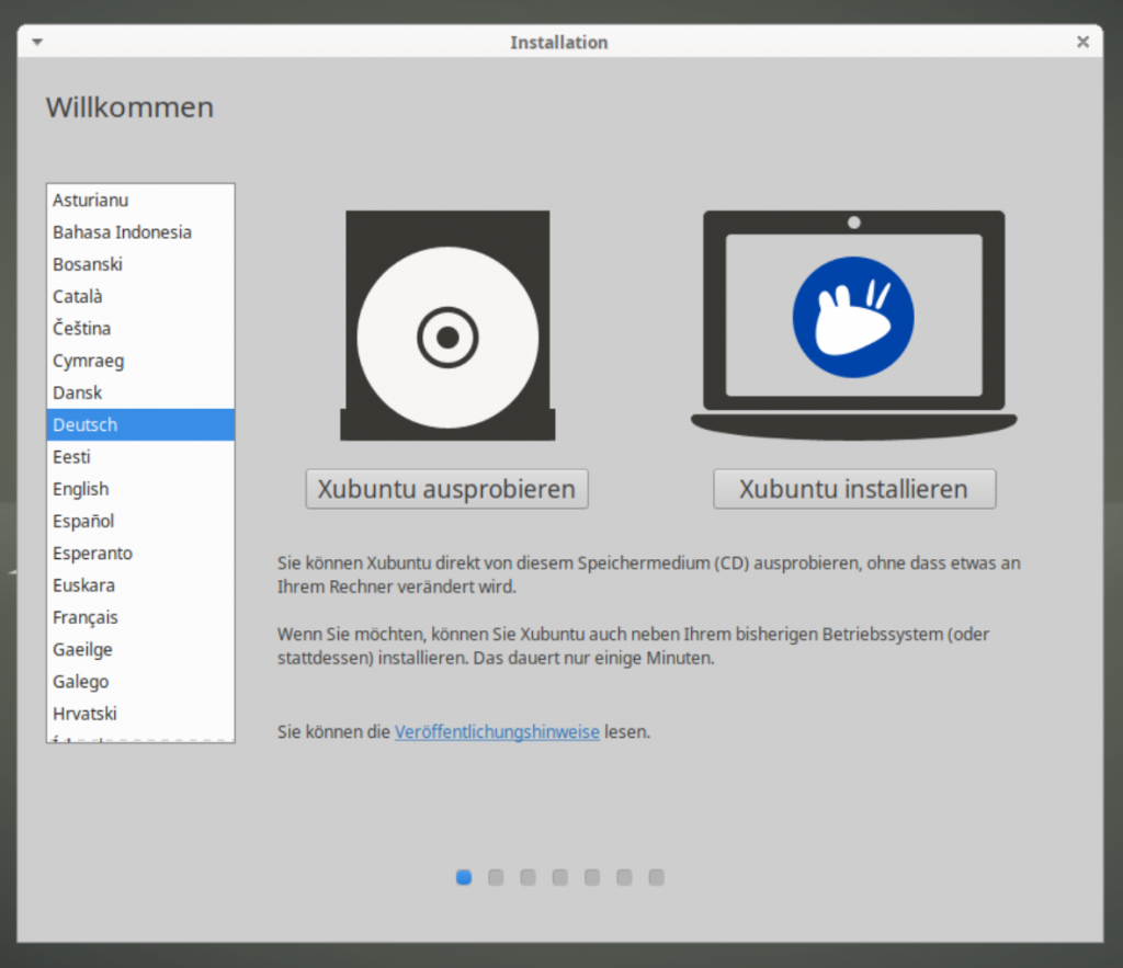 Xubuntu 23.04 installieren 2 Installation Technium