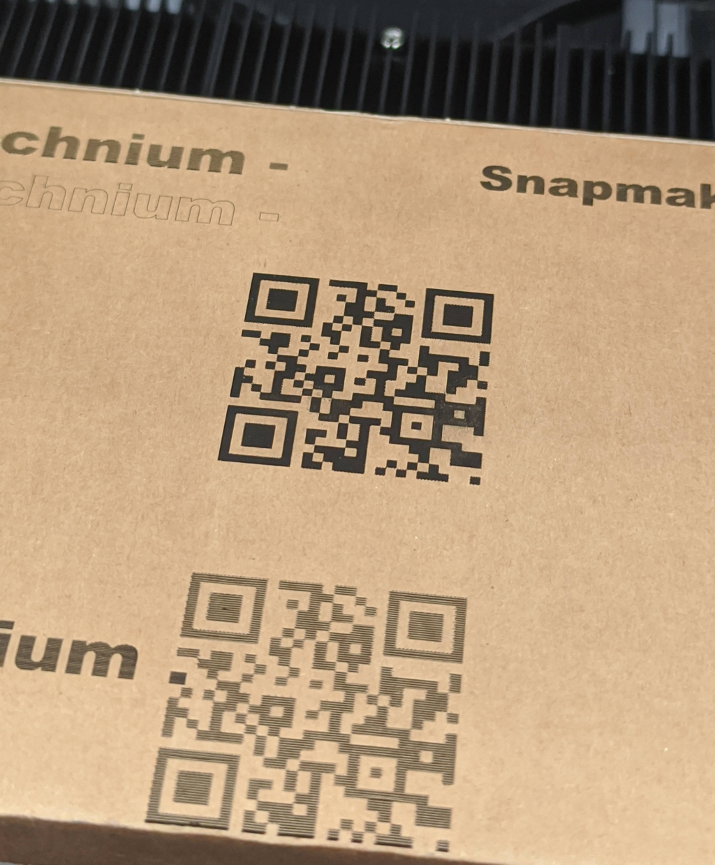Snapmaker 20 A250T QR Code Karton Technium