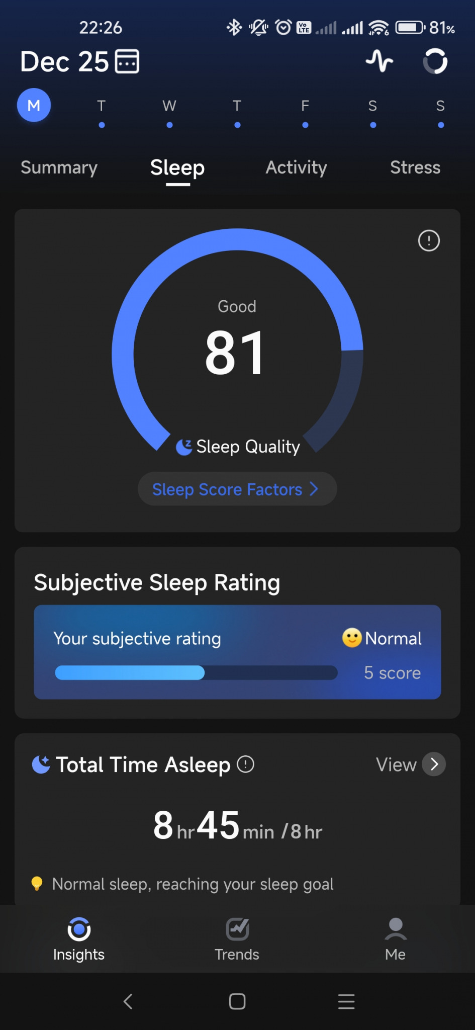 RingConn Sleep Score 1