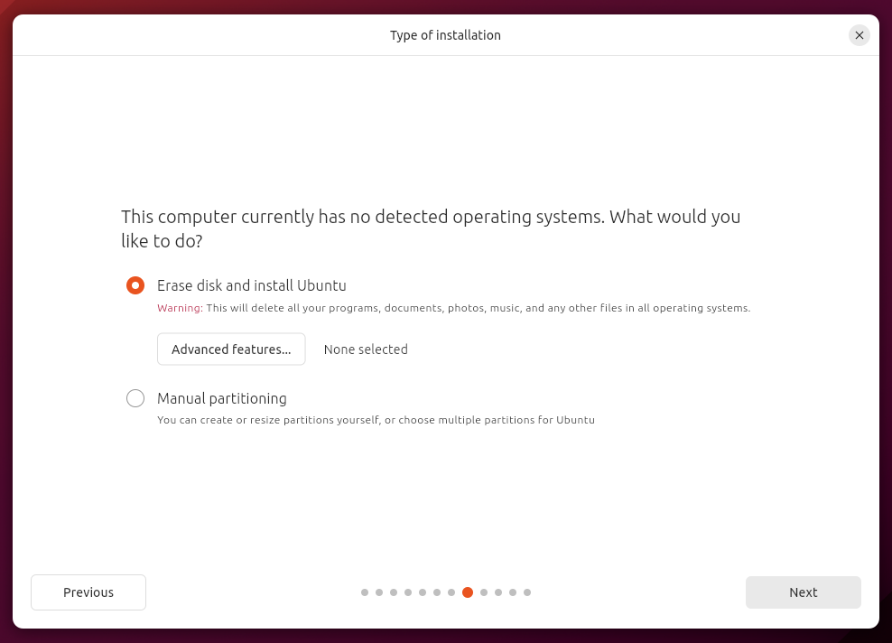 Ubuntu 24.04 erase disk