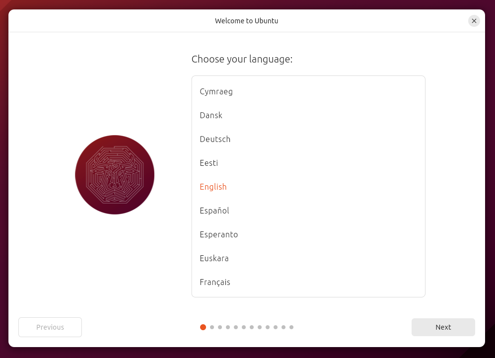 Ubuntu 24.04 language selector