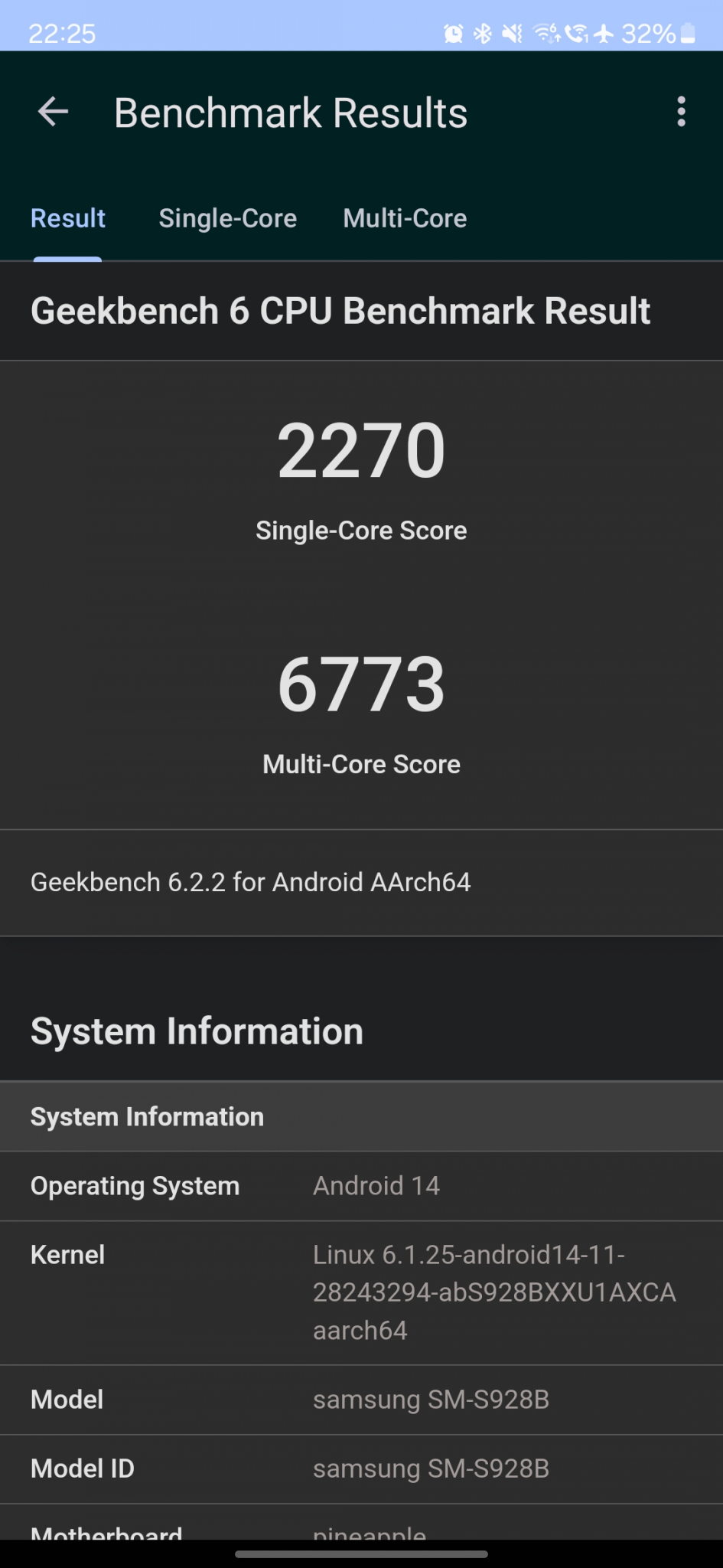 Geekbench 6 CPU Benchmark