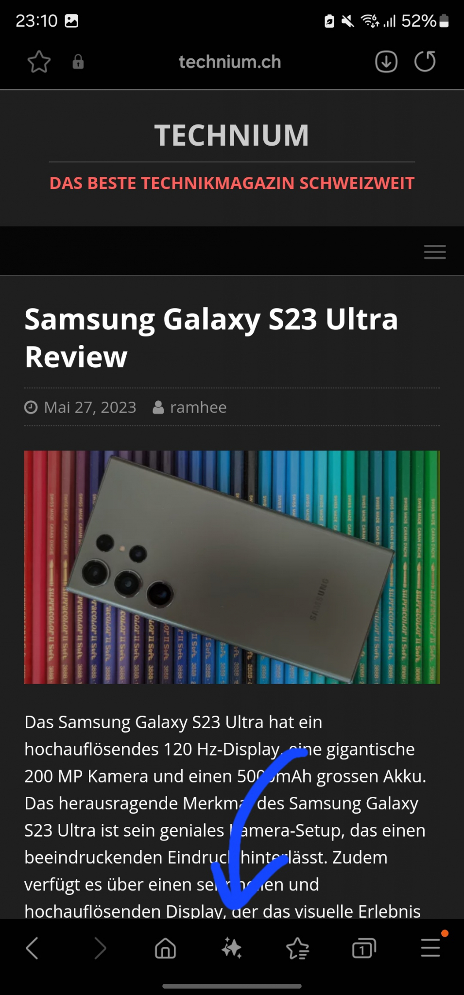 Samsung Galaxy S23 Ultra AI Features Samsung Browser
